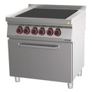 Casselin Elektroherd mit 4 Coup de Feu-Platten und statischem Elektrobackofen GN 2/1 80 -