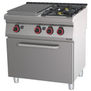 Casselin Gasherd mit 2 Kochstellen und 1 Coup de Feu-Platte mit Gasofen GN 1/1 HP 80 - Li