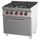 Casselin Gasherd mit 4 Kochstellen und Gasbackofen GN 2/1 HP 80 - Linie 700