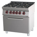 Casselin Gasherd mit 4 Kochstellen und statischem Elektrobackofen GN 2/1 80 - Linie 700