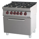 Casselin Gasherd mit 4 Kochstellen und statischem Elektrobackofen GN 2/1 HP 80 - Linie 70