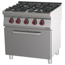 Casselin Gasherd mit 4 Kochstellen und belüftetem Elektrobackofen GN 1/1 HP 80 - Linie 70