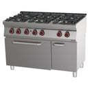 Casselin Gasherd mit 6 Kochstellen und Gasbackofen GN 2/1 HP 120 - Linie 700
