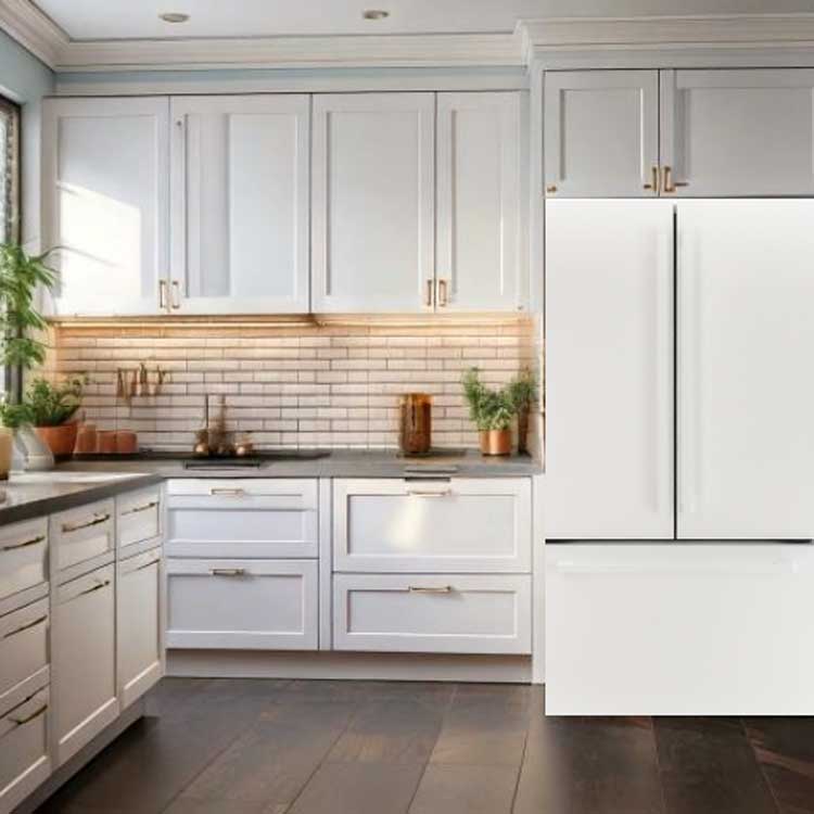 General Electric IO Mabe French Door Kühlschrank INO27JSPF 3WM-CWM, 91 cm, 765 Liter, Matt weiß Einbau