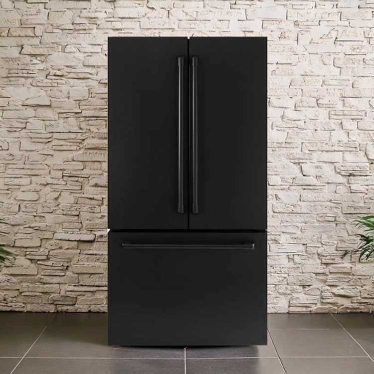 General Electric IO Mabe French Door Kühlschrank IWO19JSPF 8BM-CBM, 85 cm, 527 Liter, Mattschwarz Freistehend