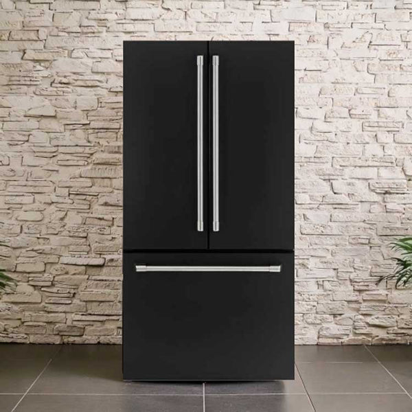 General Electric IO Mabe French Door Kühlschrank IWO19JSPF 8BM, 85 cm, 527 Liter, Mattschwarz Freistehend