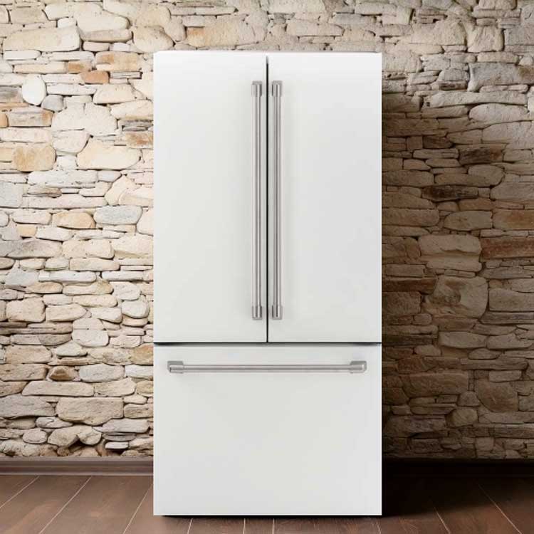 General Electric IO Mabe French Door Kühlschrank IWO19JSPF 8WM, 85 cm, 527 Liter, Matt weiß Freistehend