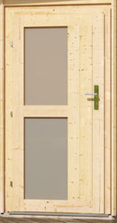 Karibu Mini Gartensauna "Saunahaus Norge" 5 Personen Natur ohne Ofen Milchglastür