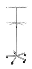 Présentoir à ceintures/accessoires Streif à 2 niveaux, diamètre 55 cm, chromé