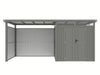 StarLine Metall Gerätehaus Modell Style 4,45 m² Spar-Set 2 Alu Grau
