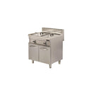 SGS Gastro Gas-Fritteuse - 2x10 lt. mit Ablasshahn - mit Schrank