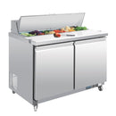 Polar Serie U Doppeltür Saladette mit Vorbereitungstheke und Kühlschrank 405L