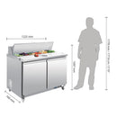 Polar Serie U Doppeltür Saladette mit Vorbereitungstheke und Kühlschrank 405L