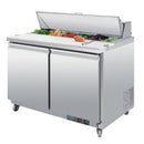 Polar Serie U Doppeltür Saladette mit Vorbereitungstheke und Kühlschrank 405L