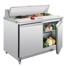 Polar Serie U Doppeltür Saladette mit Vorbereitungstheke und Kühlschrank 405L