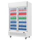 Polar Serie G Zweitürige Displaykühlung mit Leuchtkasten 950L Schwingtüren