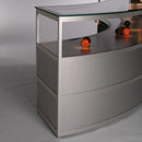 Form Department SMART.C6 – Gebogene Thekenvitrine mit Alufarben, 2-teilig