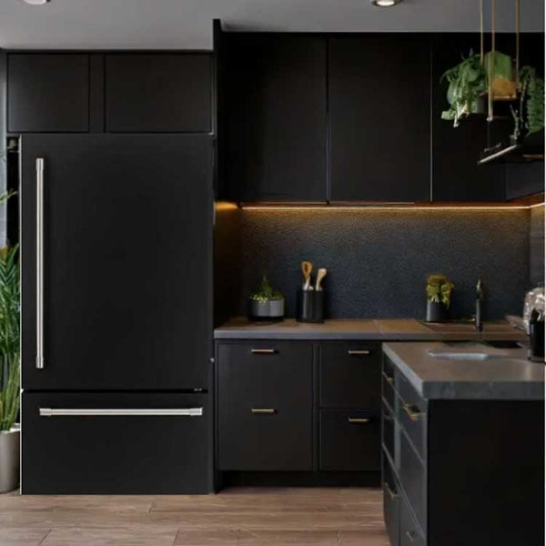 General Electric IO Mabe Big Door Kühlschrank ICO19JSPF 3BM, 84 cm, 527 Liter, Mattschwarz Einbau