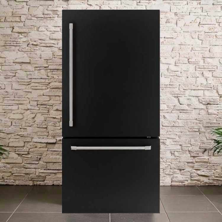 General Electric IO Mabe Big Door Kühlschrank ICO19JSPF 8BM, 85 cm, 527 Liter, Mattschwarz Freistehend