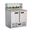 Polar Serie G 2-türige Pizzakühltheke mit Kühlvitrine 256Ltr