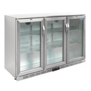 Polar Serie G Edelstahl Barkühlschrank mit 3 Klapptüren 330L