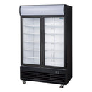 Polar Serie G Kühlvitrine mit Schwenktür und Leuchtkasten 950L Schwarz