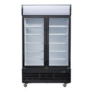 Polar Serie G Kühlvitrine mit Schwenktür und Leuchtkasten 950L Schwarz
