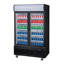Polar Serie G Kühlvitrine mit Schwenktür und Leuchtkasten 950L Schwarz