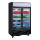 Polar Serie G Kühlvitrine mit Schwenktür und Leuchtkasten 950L Schwarz