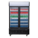 Polar Serie G Kühlvitrine mit Schwenktür und Leuchtkasten 950L Schwarz