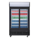 Polar Serie G Kühlvitrinenmit mit Schiebetüren und Leuchtkasten 950L Schwarz