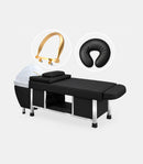 Amitec Premium Headspa-Liege Schwarz + StreamLux™ – 80 cm Arbeitshöhe