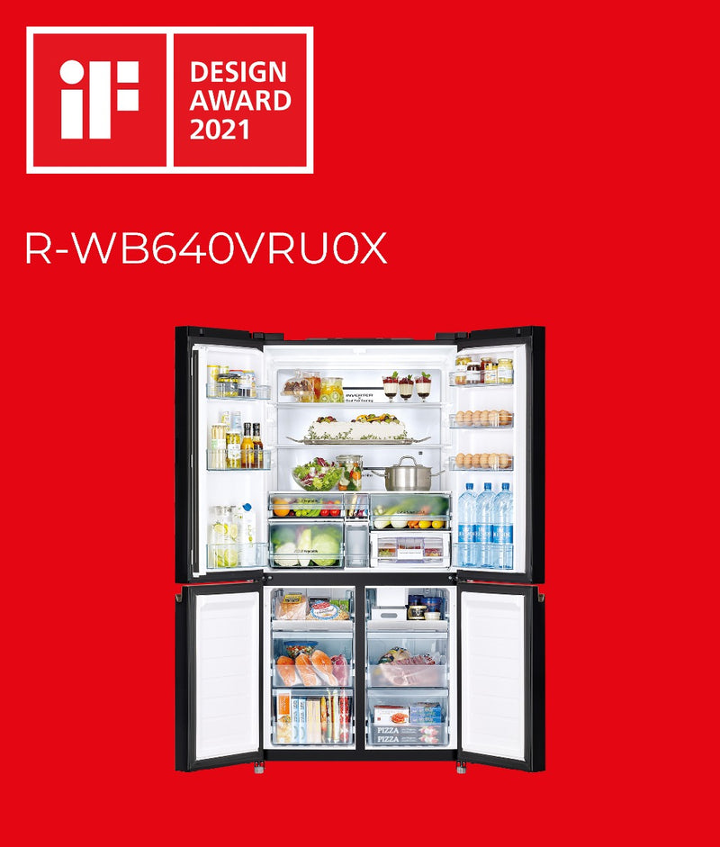 Hitachi French Door Kühlschrank R-WB640VRU0X-MGW , 4Türen, 90 cm, 640 Liter, Matt Weiß