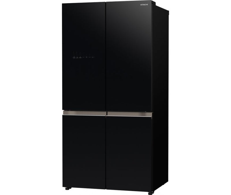 Hitachi French Door Kühlschrank R-WB640VRU0-GBK , 4Türen, 90 cm, 640 Liter, Schwarz Glas