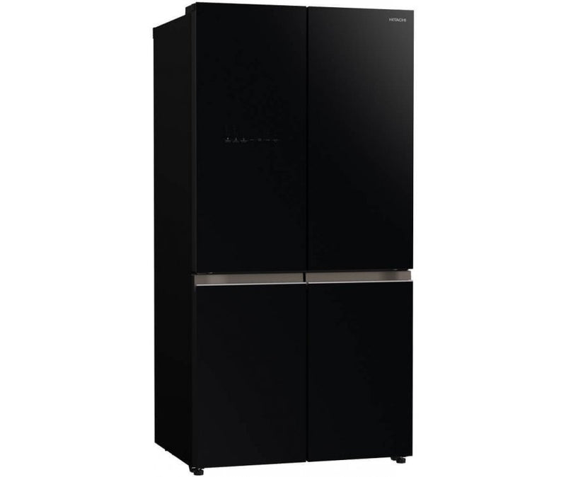 Hitachi French Door Kühlschrank R-WB640VRU0-GBK , 4Türen, 90 cm, 640 Liter, Schwarz Glas