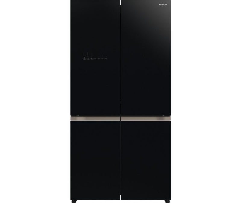 Hitachi French Door Kühlschrank R-WB640VRU0-GBK , 4Türen, 90 cm, 640 Liter, Schwarz Glas