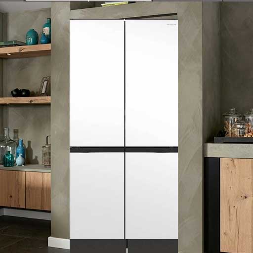 Hitachi French Door Kühlschrank R-WB640VRU0X-MGW , 4Türen, 90 cm, 640 Liter, Matt Weiß
