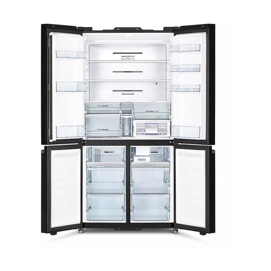 Hitachi French Door Kühlschrank R-WB640VRU0X-MGW , 4Türen, 90 cm, 640 Liter, Matt Weiß