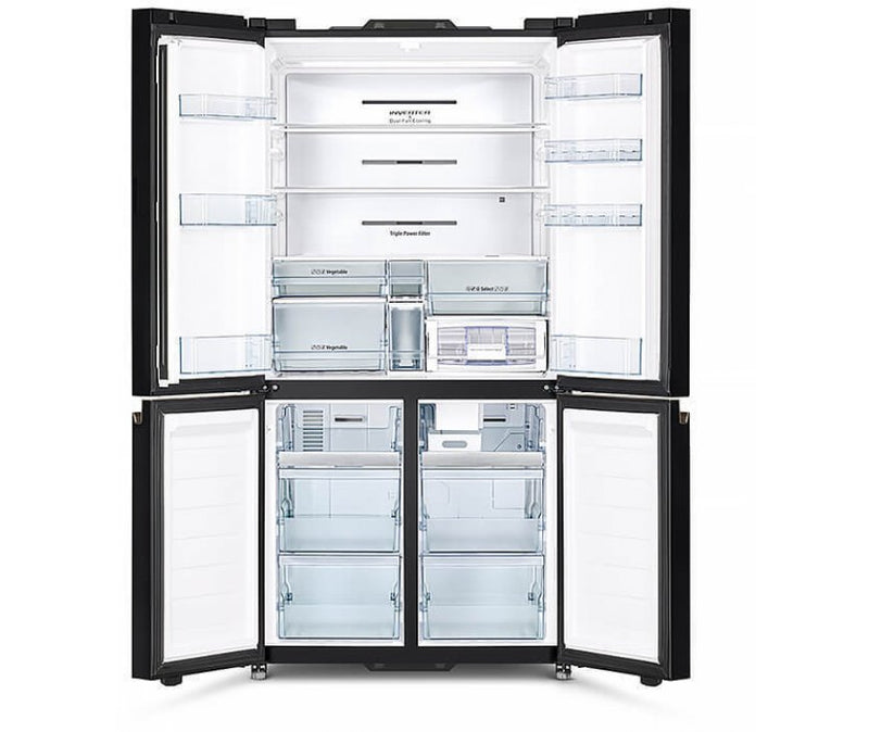 Hitachi French Door Kühlschrank R-WB640VRU0X-MGW , 4Türen, 90 cm, 640 Liter, Matt Weiß