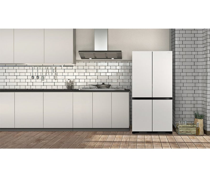 Hitachi French Door Kühlschrank R-WB640VRU0X-MGW , 4Türen, 90 cm, 640 Liter, Matt Weiß