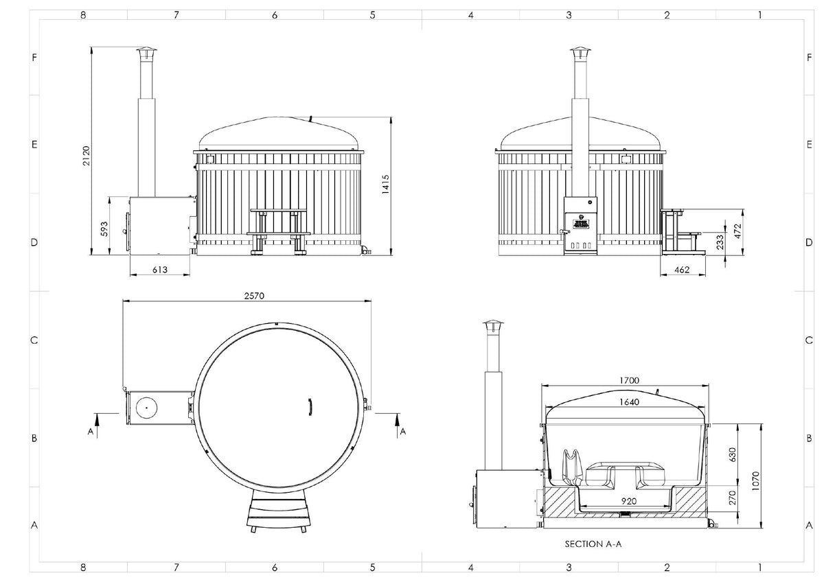Harvia Hot Tub Sento Medium für 4–6 Personen
