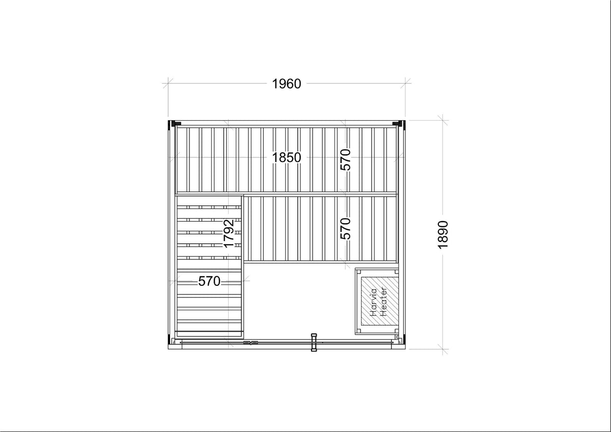 Harvia Innensauna Domo für 3–5 Personen