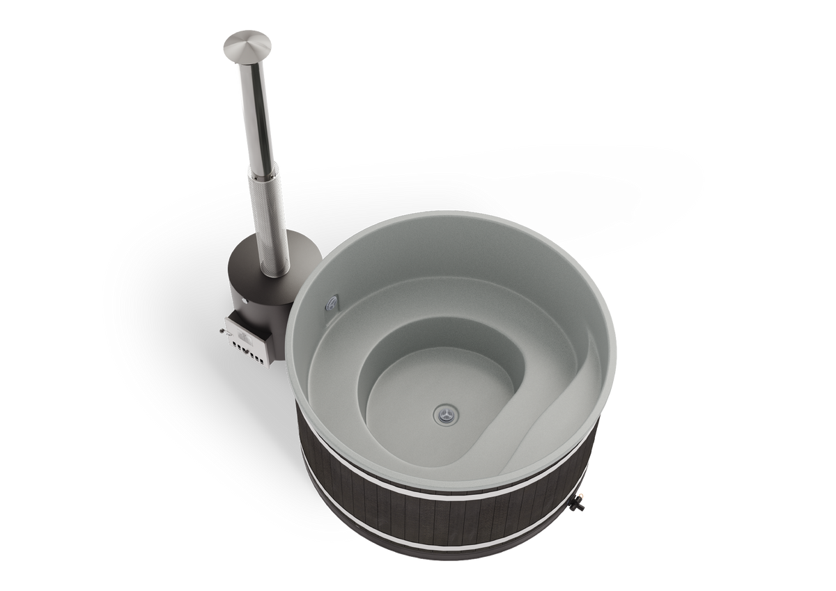 Harvia Hot Tub Family L TUBE EP NightBlack, LightGray für 6–8 Personen