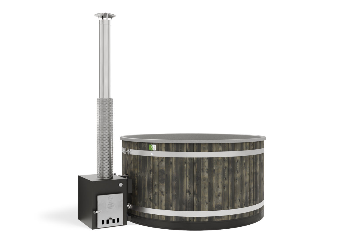 Harvia Hot Tub Family L CUBE ST CoalBlack, LightGray für 6–8 Personen