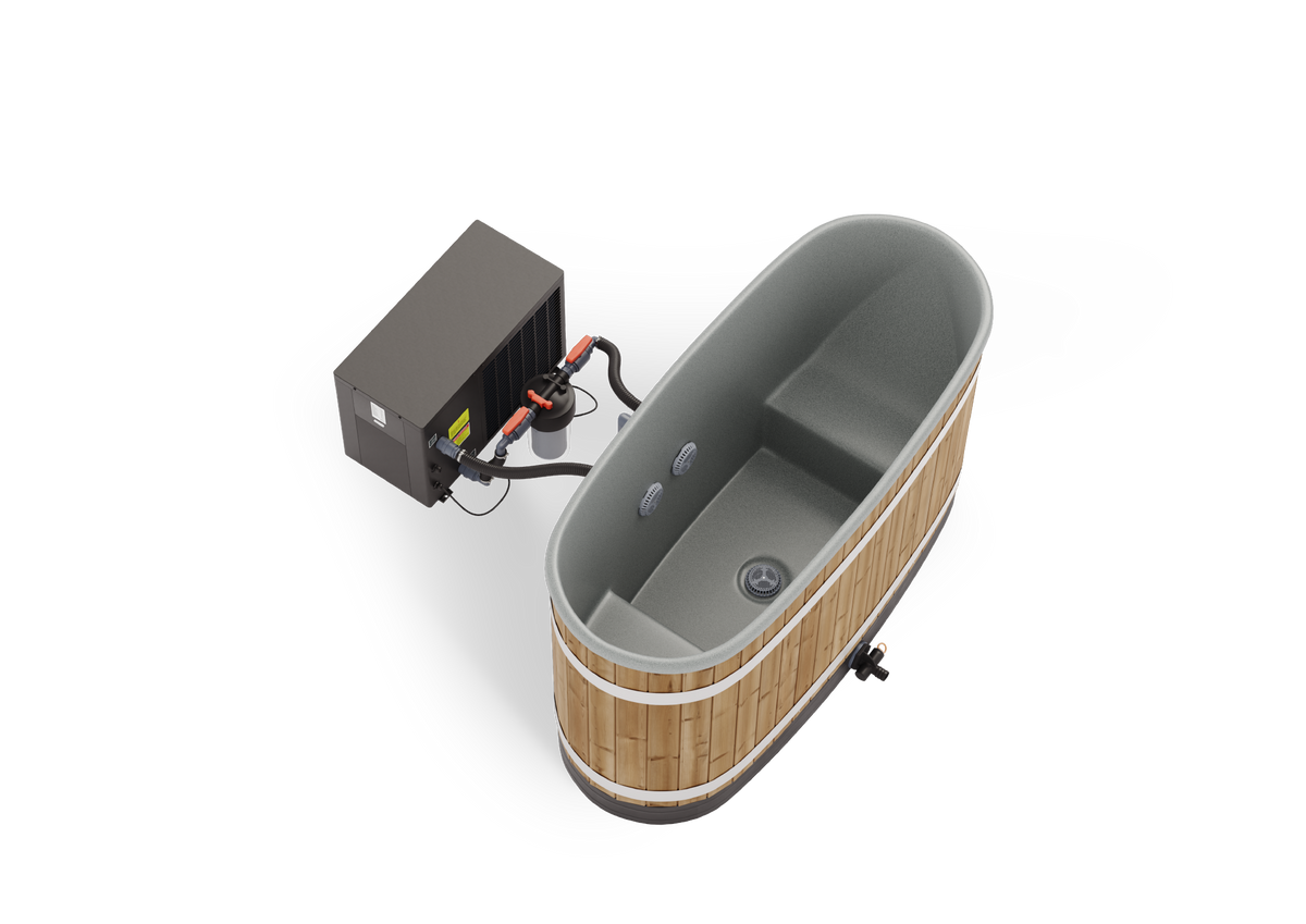 Harvia Hot Tub Tiny S Dual Thermowood, LightGray für 1–2 Personen