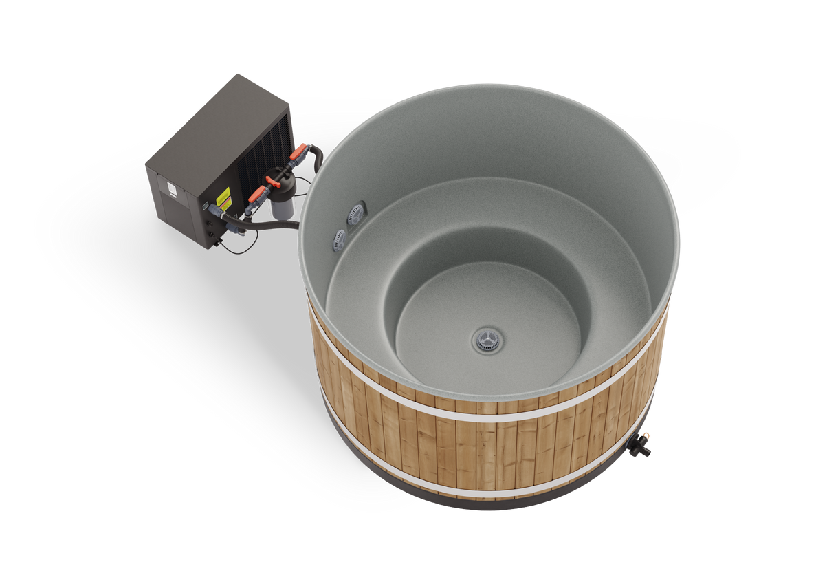 Harvia Hot Tub Breezy M Dual Thermowood, LightGray für 4–6 Personen