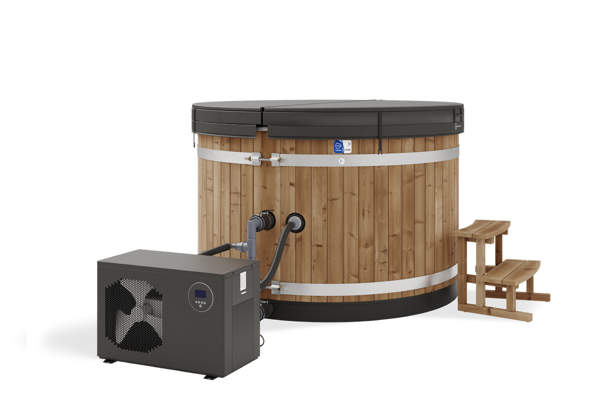 Harvia Hot Tub Breezy M Dual Thermowood, LightGray für 4–6 Personen