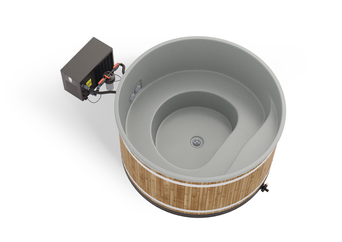 Harvia Hot Tub Family L Dual Thermowood, LightGray für 6–8 Personen