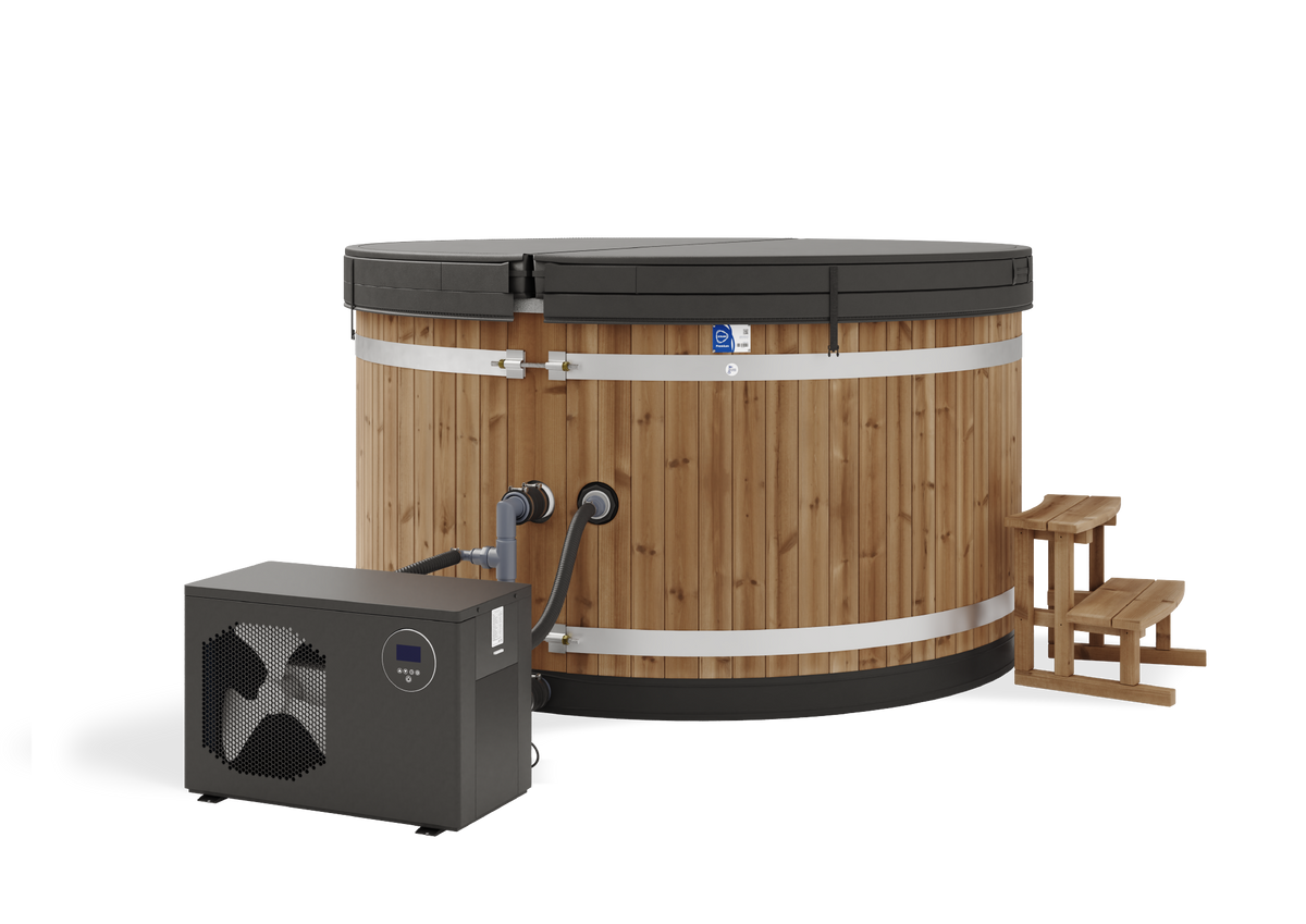 Harvia Hot Tub Family L Dual Thermowood, LightGray für 6–8 Personen