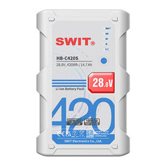 SWIT ELECTRONICS HB-C420S - Li-Ionen Akku passend für Leuchten (28.8V | 420Wh | 14.6Ah | 500W | Leistungsanzeige | Stromkreisschutzvorrichtungen | V-Mount) - in weiß – Vorschau 2
